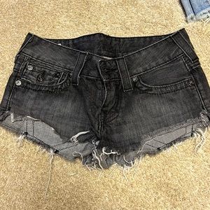 Black vintage style true religion Jean shorts